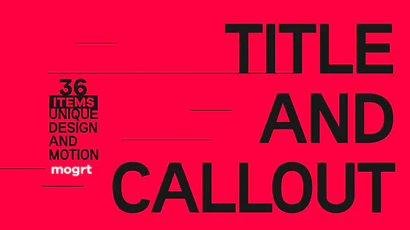 Minimal Title & Callout (mogrt) preview